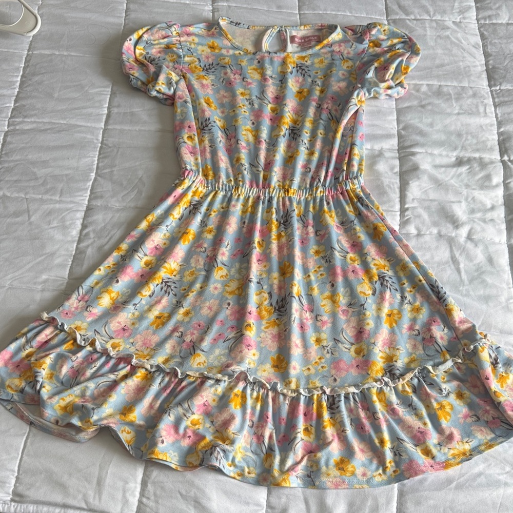 BCBGirls Kids Floral Dress - Soft Blue and Yellow